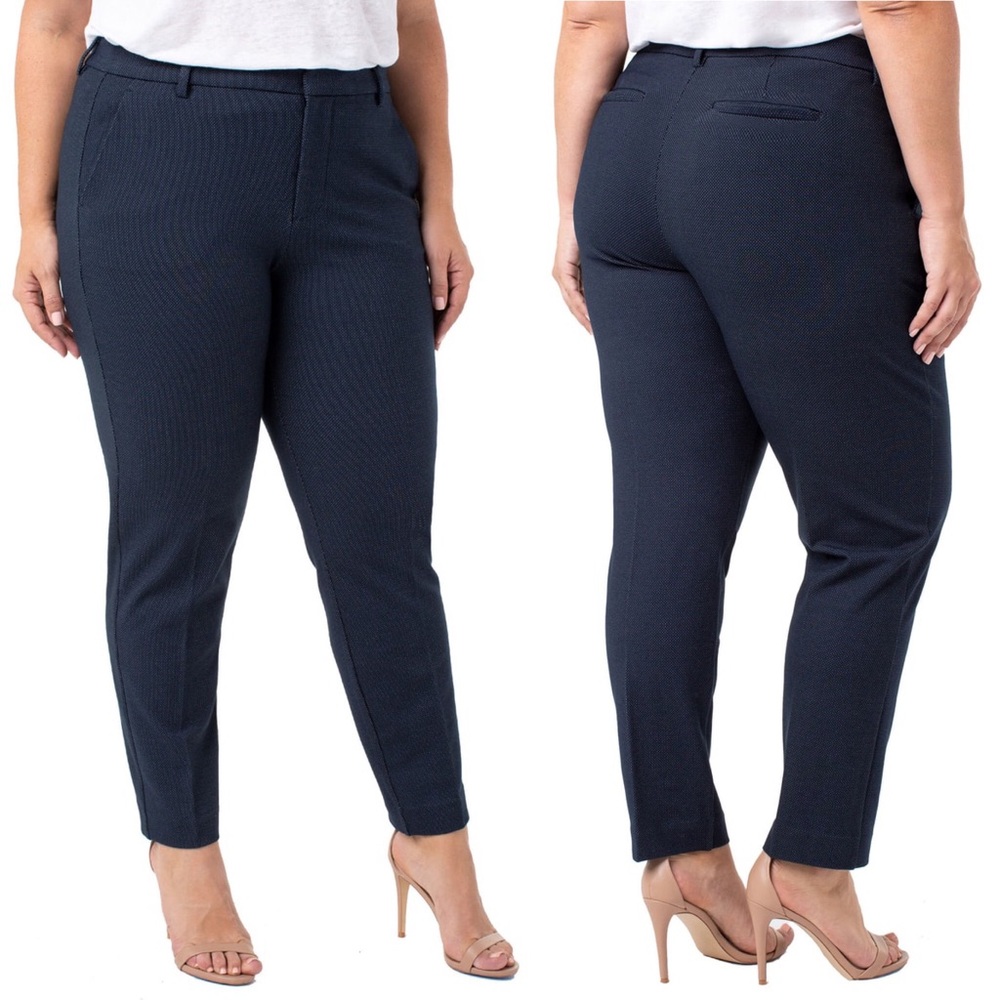 LIVERPOOL Kelsey Stretch Knit Pants Navy Birdseye